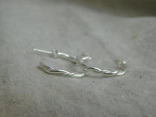 Load image into Gallery viewer, Twisted Wire Sterling Silver Hoop Studs