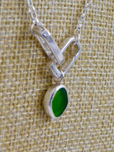 Load image into Gallery viewer, Olive Green Sea Glass Sterling Silver Charm