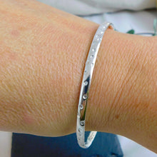 Load image into Gallery viewer, Chunky Polka Dot Sterling Silver Bangle