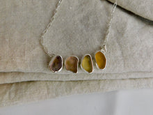 Load image into Gallery viewer, Warm Tones Sea Glass Sterling Silver Necklace