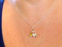 Load image into Gallery viewer, Yellow Sea Glass and Tourmaline Sterling Silver Pendant