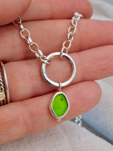 Load image into Gallery viewer, Olive Green Sea Glass Sterling Silver Charm