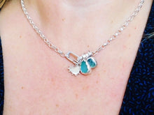 Load image into Gallery viewer, Sterling Silver Interlocking Rectangle Charm Keeper Necklace