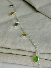 Load image into Gallery viewer, Rainbow Sea Glass Sterling Silver Anklet