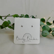 Load image into Gallery viewer, Four Point Star Sterling Silver Studs