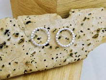 Load image into Gallery viewer, Textured Hoop Sterling Silver Studs