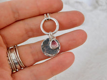 Load image into Gallery viewer, Sterling Silver Round Charm Keeper Necklace
