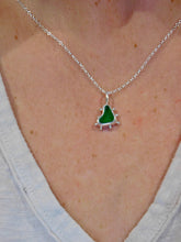 Load image into Gallery viewer, Bright Green Sea Glass Heart Sterling Silver Pendant