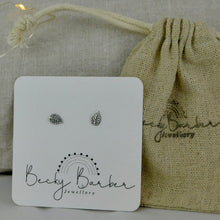 Load image into Gallery viewer, Oxidised Leaf Sterling Silver Studs