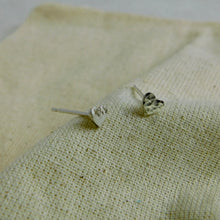 Load image into Gallery viewer, Hammered Heart Sterling Silver Studs