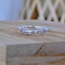 Load image into Gallery viewer, Rainbow Moonstone Sea Foam Sterling Silver Ring