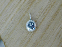 Load image into Gallery viewer, Heart Burst Pebble Sterling Silver Charm