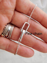 Load image into Gallery viewer, Sterling Silver Interlocking Rectangle Charm Keeper Necklace