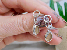 Load image into Gallery viewer, Rare Peach Sea Glass Sterling Silver Stud Dangles