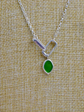 Load image into Gallery viewer, Olive Green Sea Glass Sterling Silver Charm