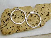 Load image into Gallery viewer, Hammered Hoop Sterling Silver Stud Dangles