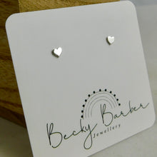 Load image into Gallery viewer, Shiny Heart Sterling Silver Studs