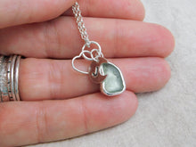Load image into Gallery viewer, Made to Order Sea Glass And Sterling Silver Crescent Moon Personalised Pendant