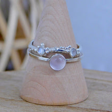 Load image into Gallery viewer, Rainbow Moonstone Sea Foam Sterling Silver Ring