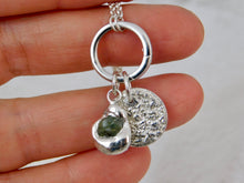 Load image into Gallery viewer, Green Raw Sapphire Sterling Silver Blob Charm