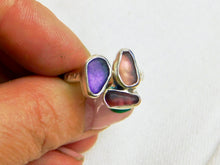 Load image into Gallery viewer, Made To Order Triple Sea Glass Sterling Silver Cuff Ring