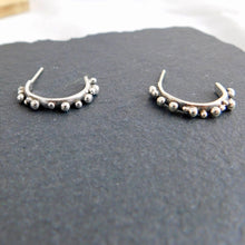 Load image into Gallery viewer, Seafoam Sterling Silver Open Hoop Studs