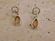 Load image into Gallery viewer, Rare Peach Sea Glass Sterling Silver Stud Dangles