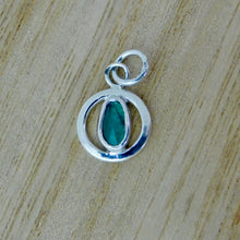 Load image into Gallery viewer, Green Tourmaline Sterling Silver Charm