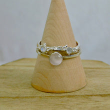 Load image into Gallery viewer, Rainbow Moonstone Sea Foam Sterling Silver Ring