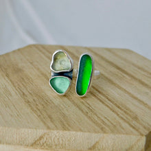 Load image into Gallery viewer, Made To Order Triple Sea Glass Sterling Silver Cuff Ring