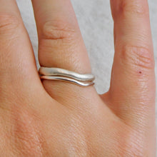 Load image into Gallery viewer, Organically Shaped Double Sterling Silver Ring Set