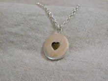 Load image into Gallery viewer, Chunky Hammered Cut Out Heart Disc Sterling Silver Charm