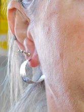 Load image into Gallery viewer, Hammered Sterling Silver Open Hoop Studs