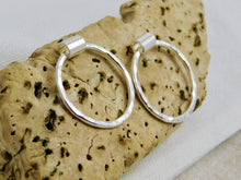 Load image into Gallery viewer, Hammered Hoop Sterling Silver Stud Dangles