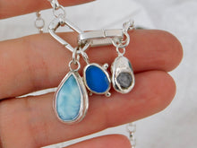 Load image into Gallery viewer, Sterling Silver Interlocking Rectangle Charm Keeper Necklace