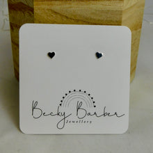 Load image into Gallery viewer, Shiny Heart Sterling Silver Studs