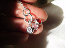 Load image into Gallery viewer, Red Sea Glass and Pink Tourmaline Sterling Silver Pendant 2