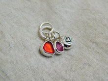 Load image into Gallery viewer, Red Sea Glass and Pink Tourmaline Sterling Silver Pendant 3