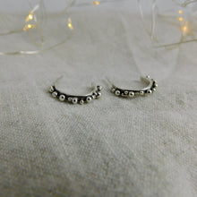 Load image into Gallery viewer, Seafoam Sterling Silver Open Hoop Studs