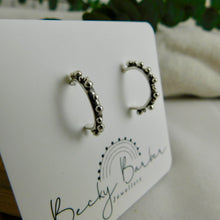 Load image into Gallery viewer, Seafoam Sterling Silver Open Hoop Studs