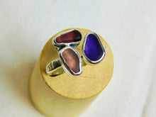 Load image into Gallery viewer, Made To Order Triple Sea Glass Sterling Silver Cuff Ring