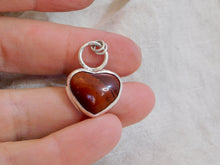 Load image into Gallery viewer, Large Red Jasper Heart Sterling Silver Pendant