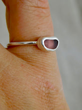 Load image into Gallery viewer, Ready To Wear Mauve Sea Glass Sterling Silver Stacking Ring
