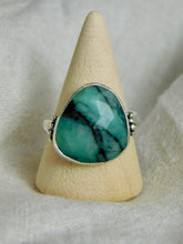 Load image into Gallery viewer, Boho Emerald Sterling Silver Ring