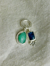Load image into Gallery viewer, Emerald and Kyanite Charm Sterling Silver Pendant