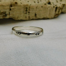 Load image into Gallery viewer, Made To Order Aztec Stamped Sterling Silver Stacking Ring