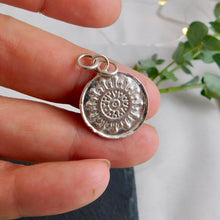 Load image into Gallery viewer, Wax Stamped Coin Sterling Silver Pendant