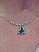 Load image into Gallery viewer, Bright Green Sea Glass Heart Sterling Silver Pendant