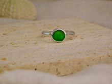Load image into Gallery viewer, Green Sea Glass Sterling Silver Ring