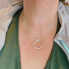 Load image into Gallery viewer, Large Reticlated Hoop Sterling Silver Pendant